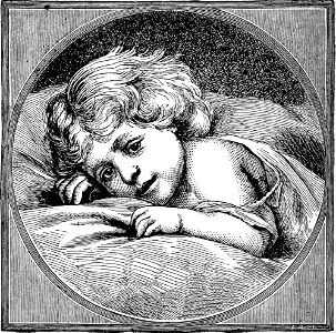 Child going to sleep. Free illustration for personal and commercial use.