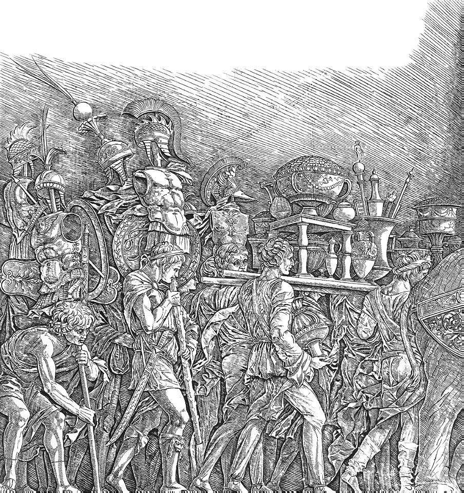 Soldiers Carrying Trophies (Mantegna 1500)