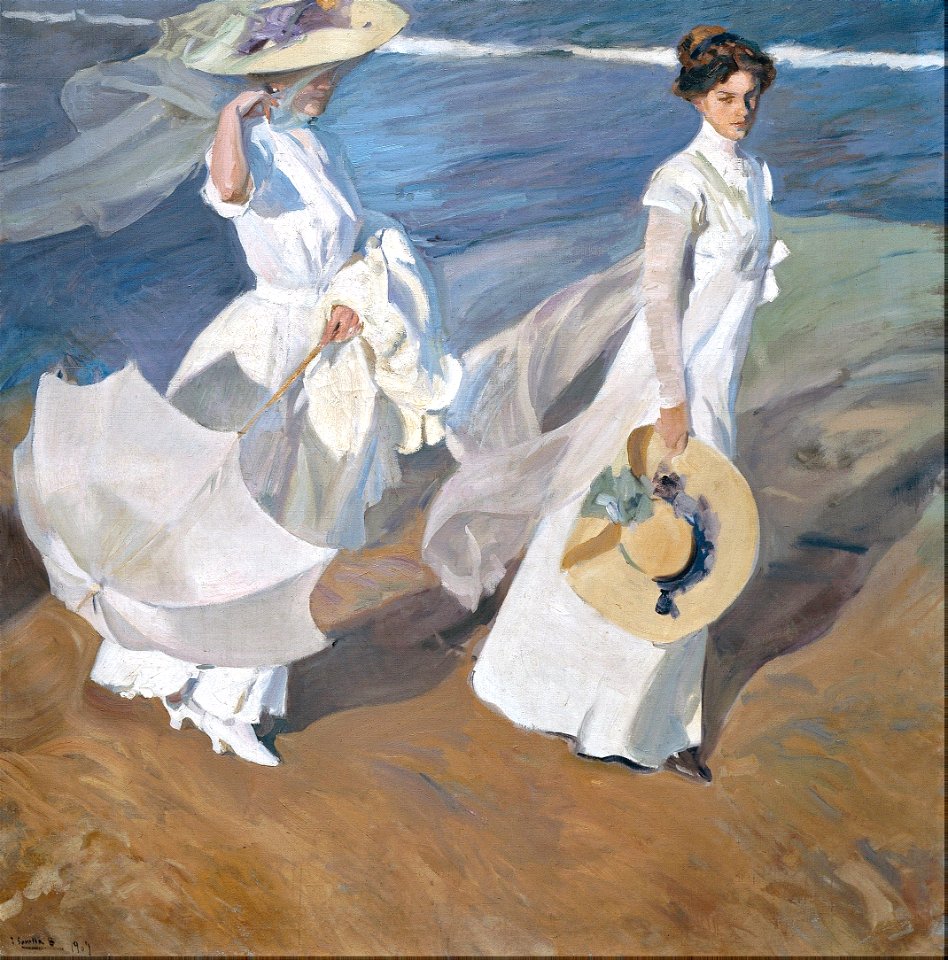 Strolling along the seashore - Joaquín Sorolla y Bastida