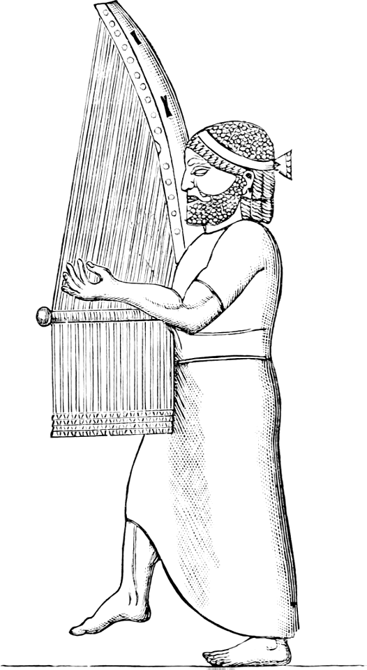 07 Assyrian Harpist, beating time with his Foot