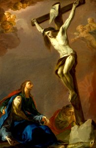 151 Modello for an Altarpiece of 'The Crucifixion with the Virgin, Mary Magdalen, and Saint John (Bardellino 1785). Free illustration for personal and commercial use.