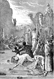 028 Numbers 20 v11 Moses smites the Rock for Water