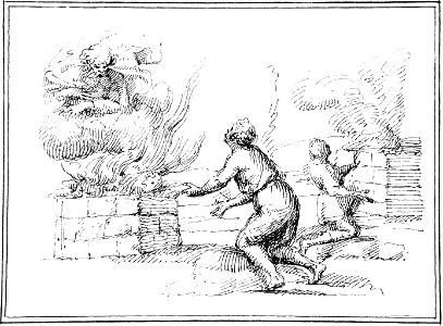 029 Sacrifice of Cain and Abel (Allegrini 16th to 17th c). Free illustration for personal and commercial use.