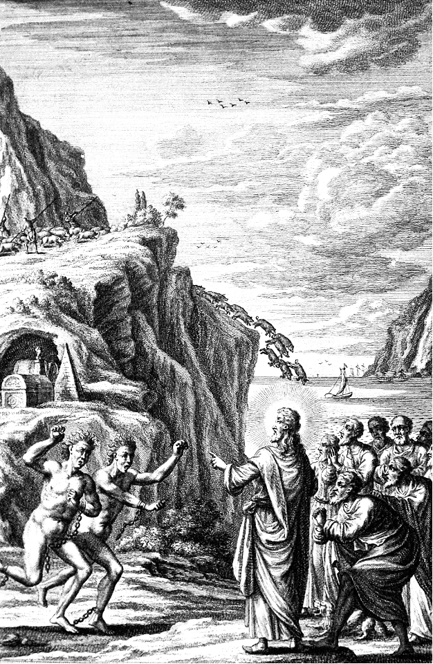 46 Matthew 08 v28-32 Christ drives unclean spirits into swine (Fussli)