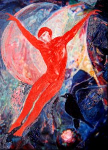 Rudolf Nureyev in 'Le Spectre de la Rose' - oil paint on Dutch canv. 95x110cm 1965