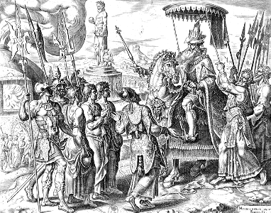 112 The Three Jews Brought Before Nebuchadnezzar (Galle 1565)