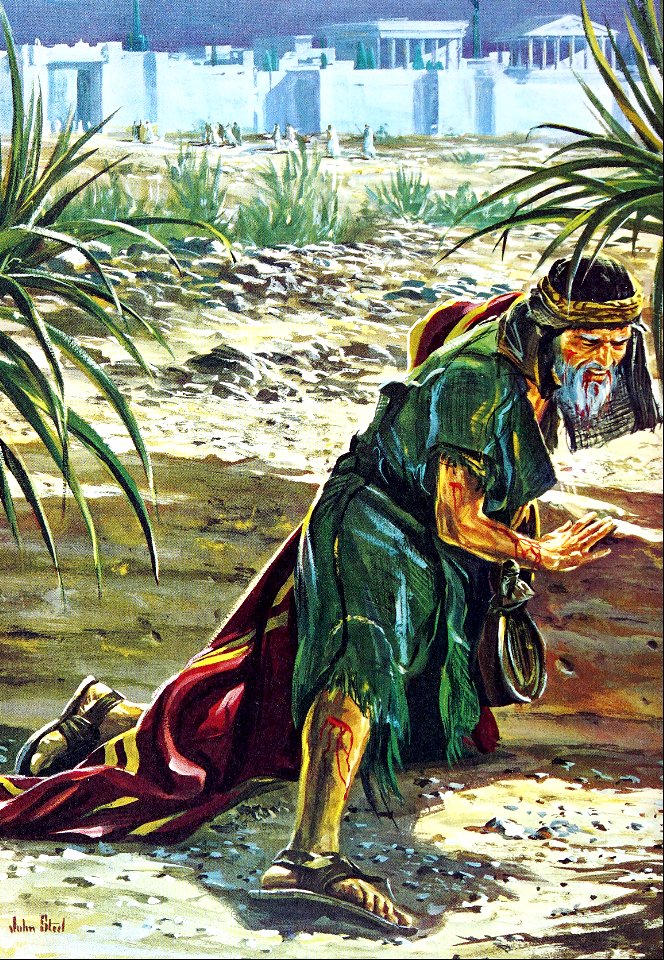 032 At Lystra Paul was stoned by the mob and dragged outside the city (color)