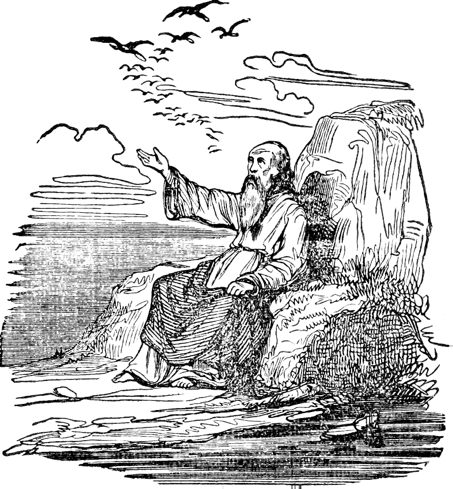 42 Elijah fed by Ravens in the Wilderness