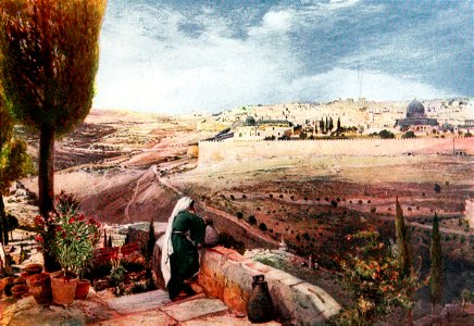Jerusalem seen from the Mount of Olives. Free illustration for personal and commercial use.