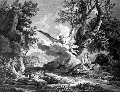 43 Genesis 21 v17 Hagar and Ishmael wandering an Angel appears