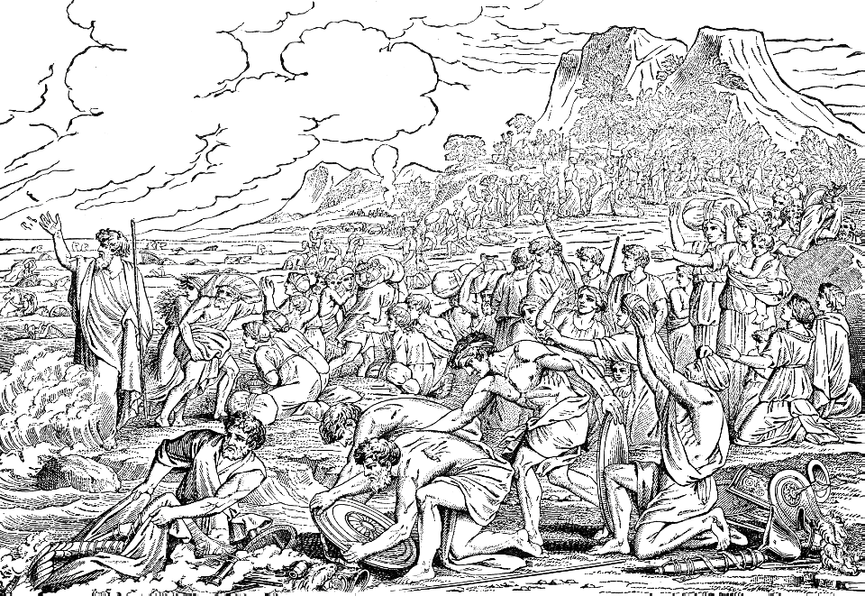 15 The Israelites gather the Armor and Weapons washed ashore at the Red Sea