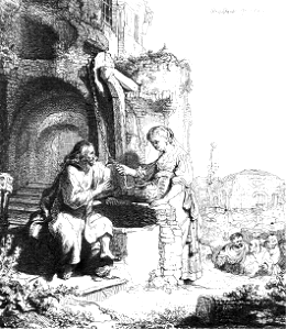 034 Christ and the Woman of Samaria Among the Ruins (Rembrandt 1634)