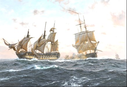 Droits de L'Homme versus Infatigable , in the distance the Amazon - John Steven Dews