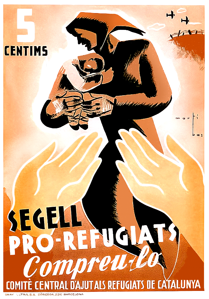 MARTÍ BAS BLASI, Joaquim. Segell Pro-Refugiats Compreu-lo, 1937.