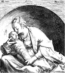 030 The Virgin and Child (de Gheyn II 1590). Free illustration for personal and commercial use.