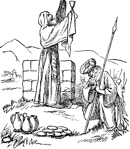 09 Mechizedek blesses Abraham with bread and wine