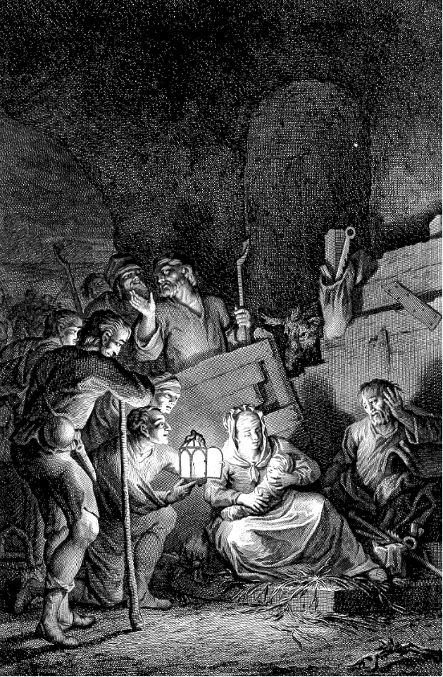 05 Luke 02 v16 The Shepherds find the child Jesus lying in a Manger