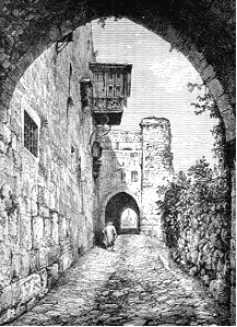 Street in Jerusalem called Via Dolorosa, or the Sorrowful Way