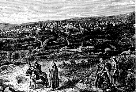 03 Luke 02 v04 - Joseph and Mary traveling to Bethlehem
