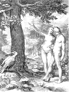 016 Adam and Eve Before the Tree of Knowledge (Saenredam 1604). Free illustration for personal and commercial use.