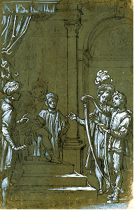 100 David Playing the Harp before King Saul (Vignali 17th c)