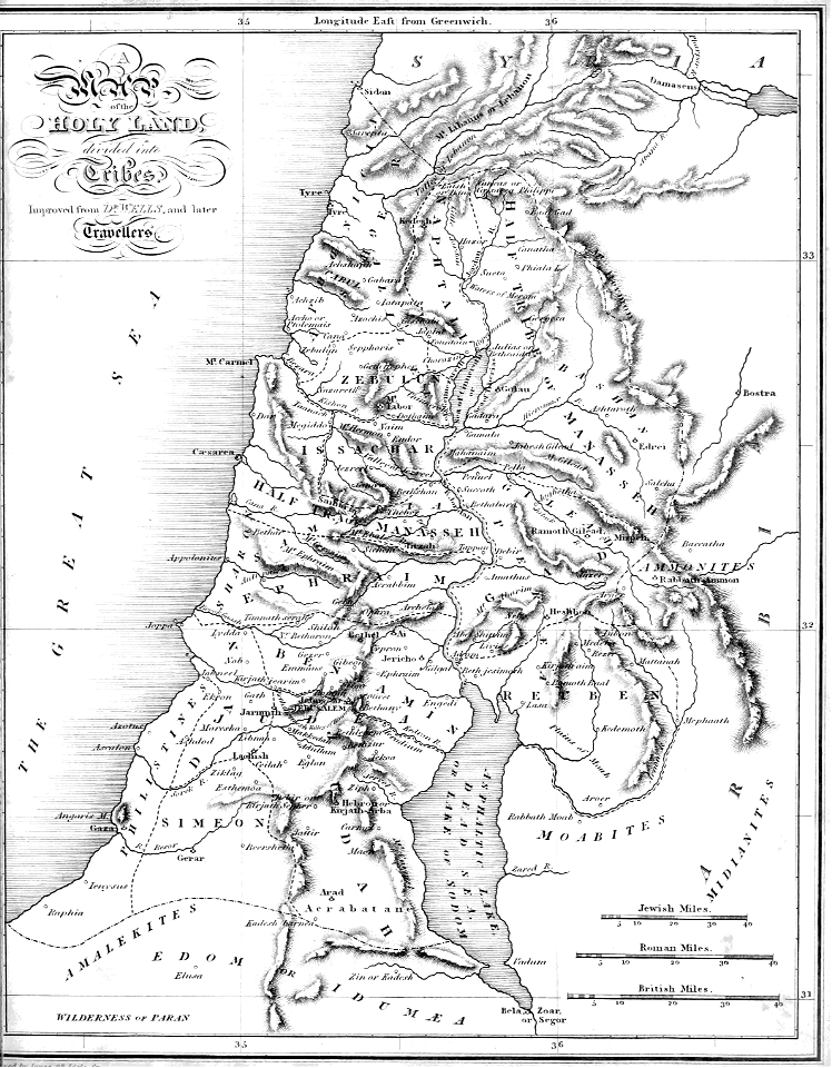 02 Map of the Holy Land during the Settlement of the Tribes