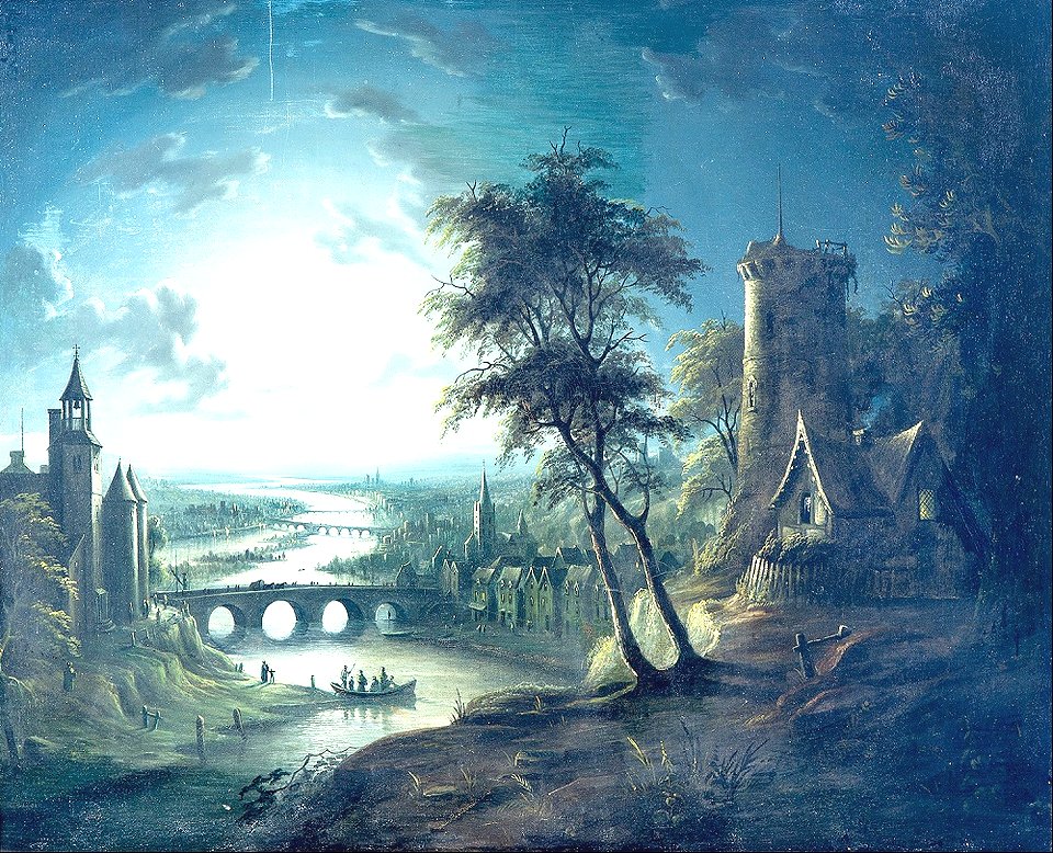 River landscape by moonlight -  Sebastian Pether