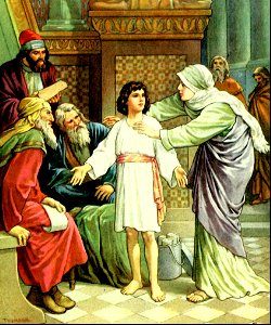 08 Mary finds Jesus in the Temple questioning the Doctors of the Law (color)