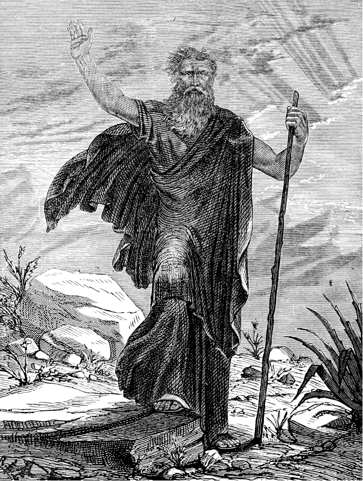 091 1 Kings 19 v10 Elijah in the Wilderness, after fleeing from Jezebel, answering the question What are you doing here