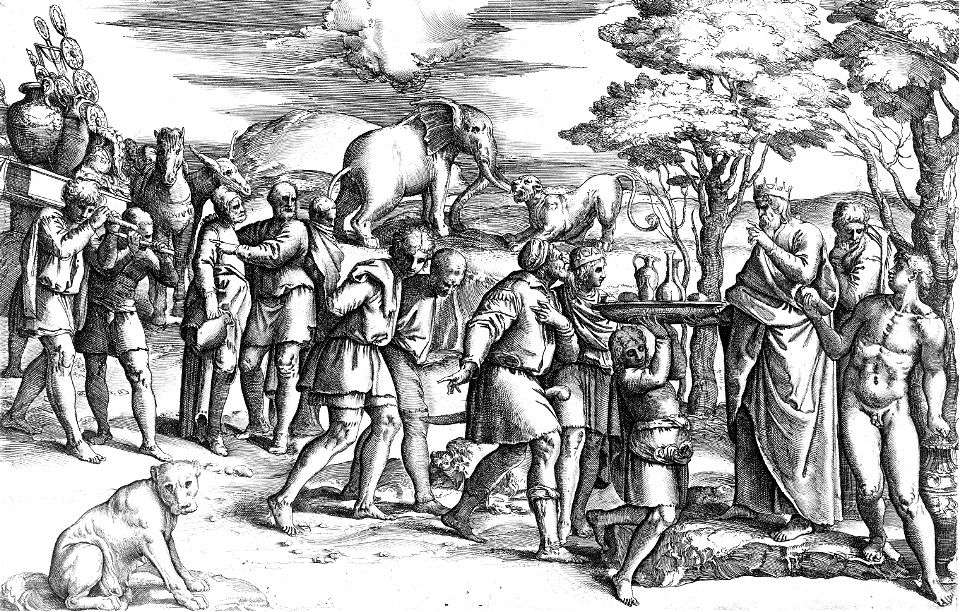 035 Melchizedek Offering Bread and Wine to Abraham (Franco 1561)