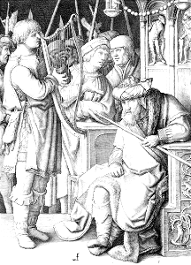 101 David Playing the Harp before Saul (van Leyden 1508)