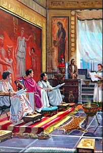 077 At Caesarea, the Jews accuse Paul through Tertullus their counsel (color)