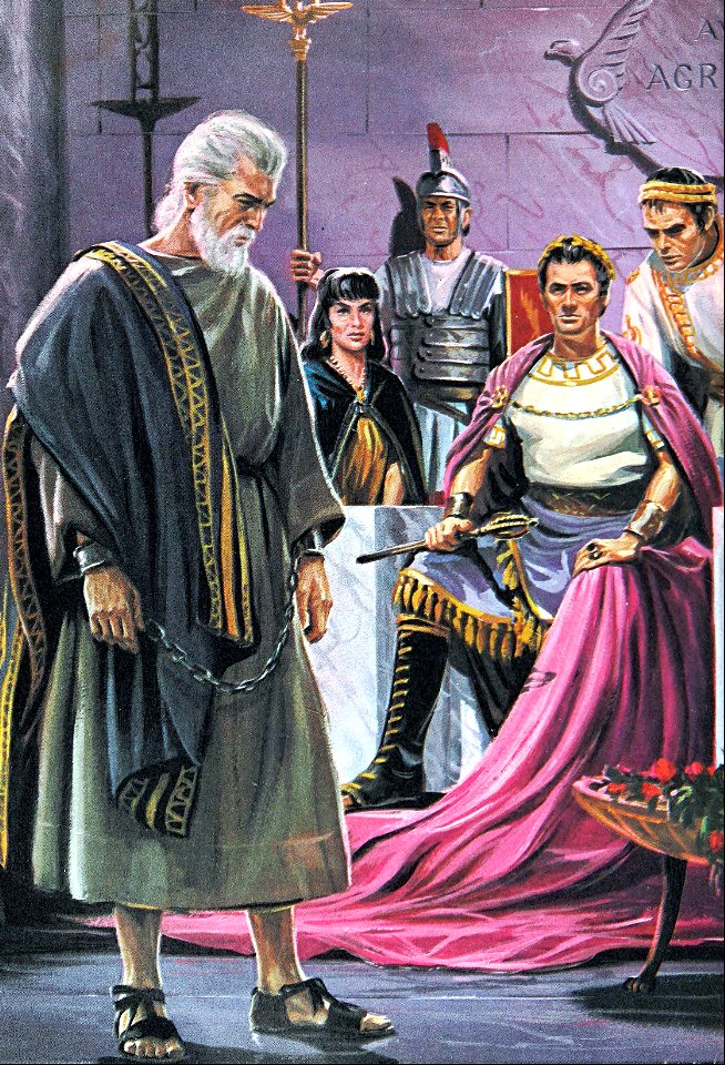 080 King Agrippa listens to Pauls defense and was impressed with the account of Christ and His love (color)