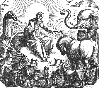 010 God Creating the Land Animals (Tempesta c1600). Free illustration for personal and commercial use.