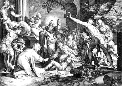 052 The Raising of Lazarus (Muller and Bloemaert 1600)