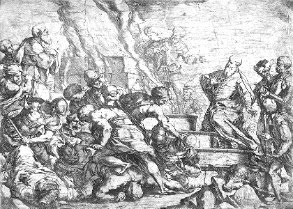 108 The Sacrifice of Elijah (Giordano 1650). Free illustration for personal and commercial use.