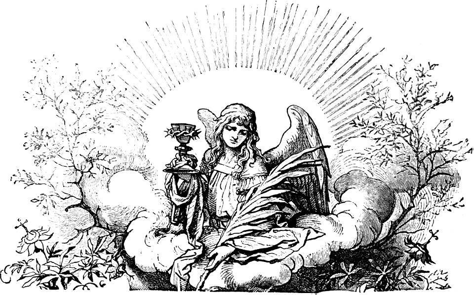 Decoration - Angel with Palm and Cup with Thorns