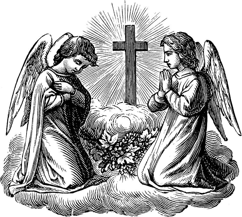 Two Angels with Cross - Free Stock Illustrations | Creazilla