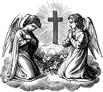 Two Angels with Cross