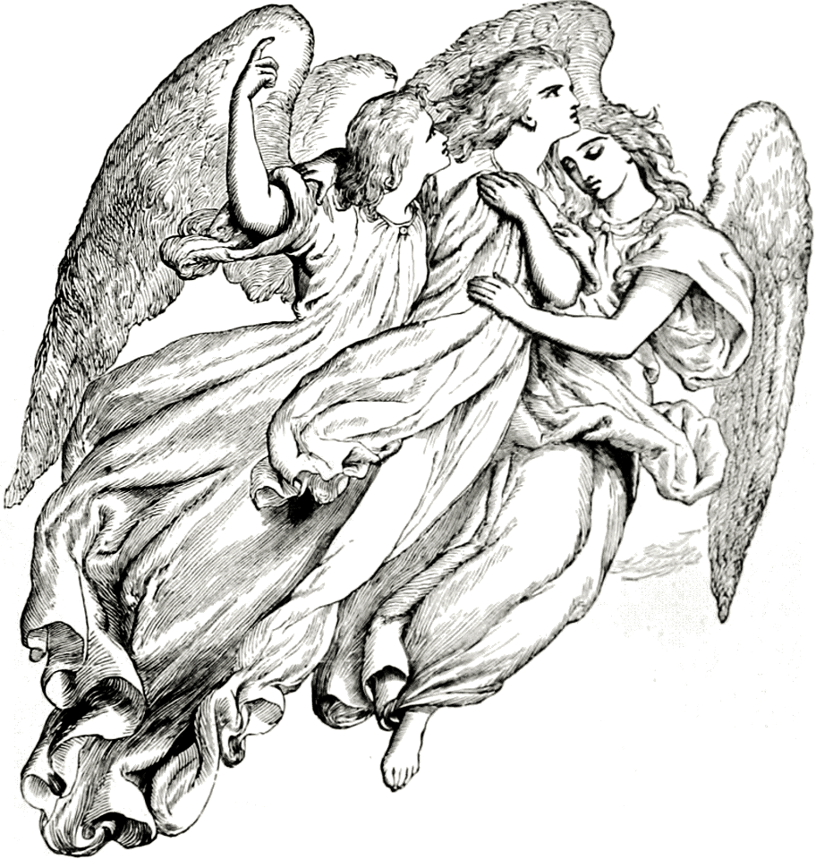 Three Angels flying together