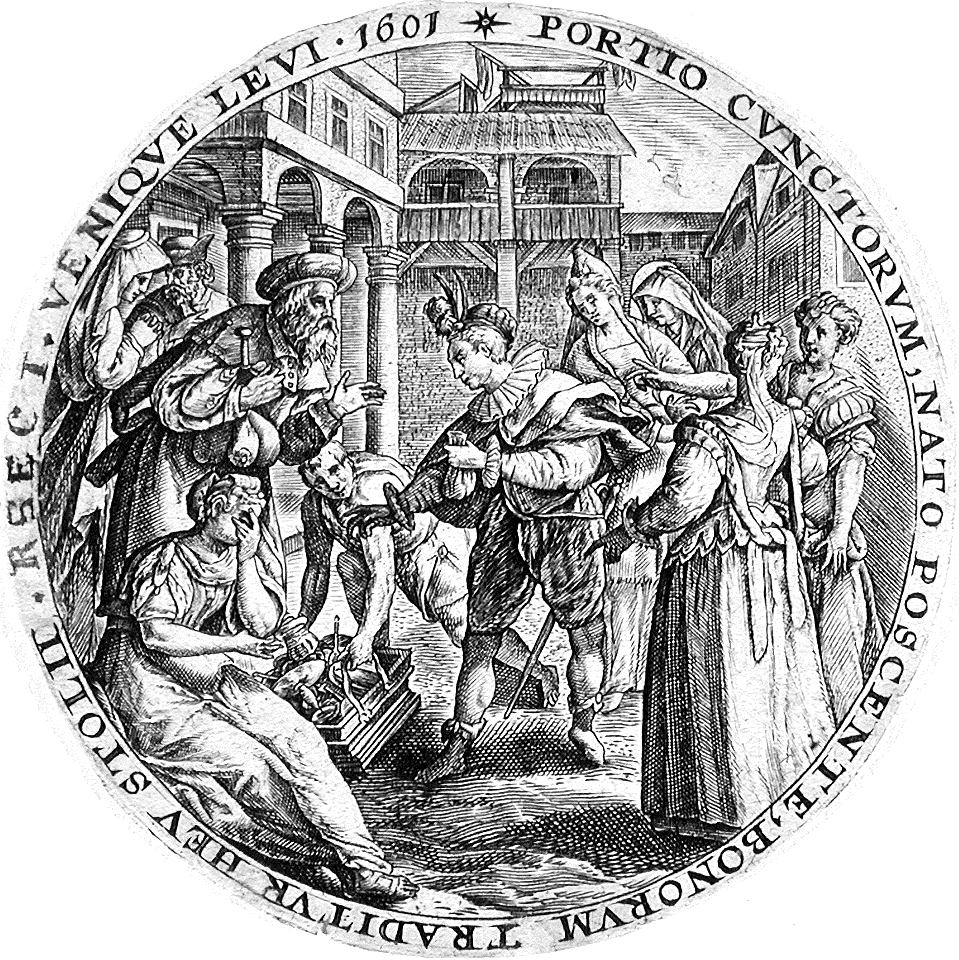 081 Scene from the Parable of the Prodigal Son - The Prodigal takes his portion of the Inheritance (van de Passe 1601)