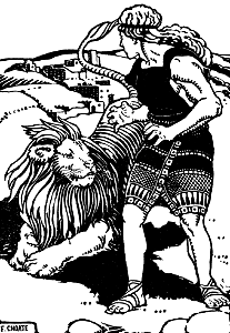 09 Samson fights a Lion