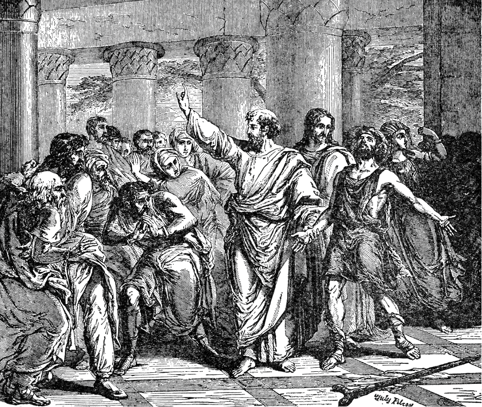 13 The Crippled Man healed and walking with Peter and John