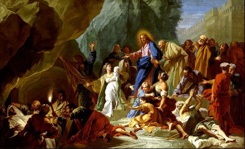 098 The Raising of Lazarus (Jouvenet 1771). Free illustration for personal and commercial use.