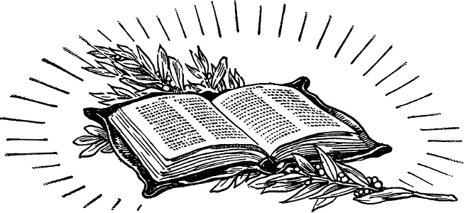 Ornament - Bible, Branch, and Light Rays