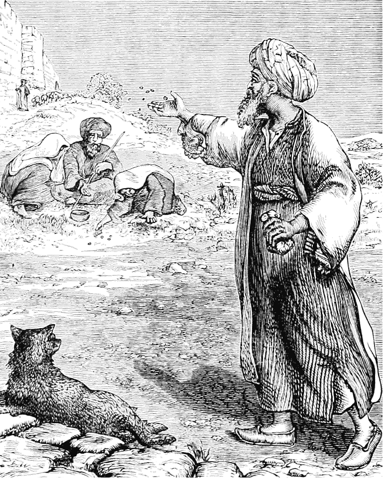Throwing money to Lepers outside of Jerusalem
