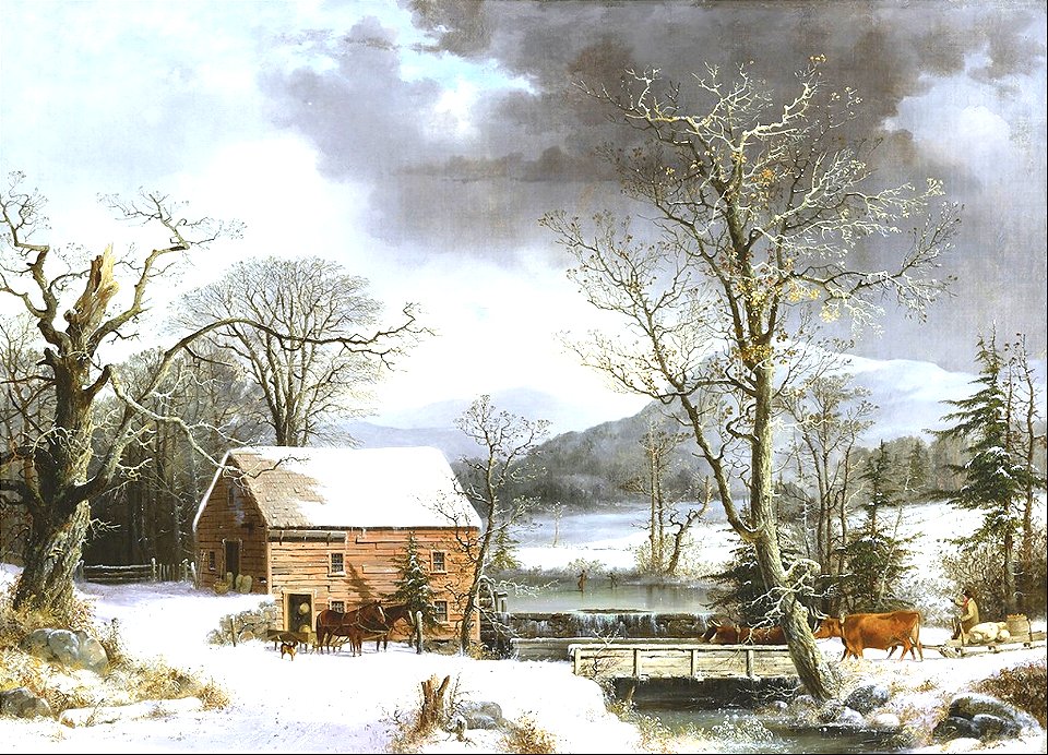 At the mill, winter - George Henry Durrie