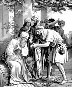 04 Jacobs Sons show Josephs Coat to him, pretending that Joseph was killed by a wild Animal