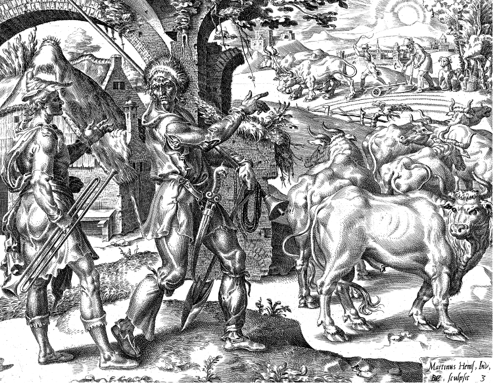 108 The Second Excuse - The Man who bought Five Yoke of Oxen (Coornhert 1559) (British Museum)