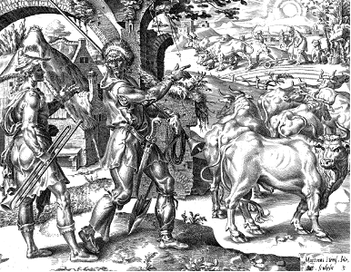 108 The Second Excuse - The Man who bought Five Yoke of Oxen (Coornhert 1559) (British Museum)
